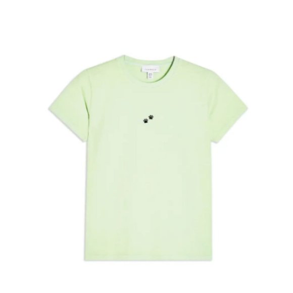 Green Paw Print T-shirt Multi Sizes New - Picture 2 of 5